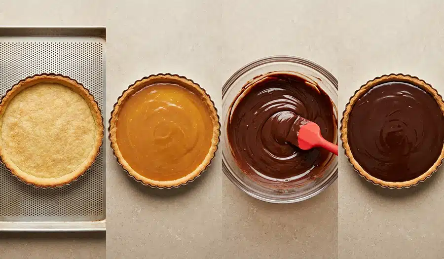 Recette de tarte au chocolat et caramel